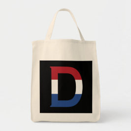 D Monogram overgezet op NLD-vlag op bk gtcn Tote Bag