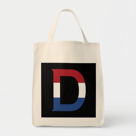 D Monogram overgezet op NLD-vlag op bk gtcn Tote Bag (Voorkant)