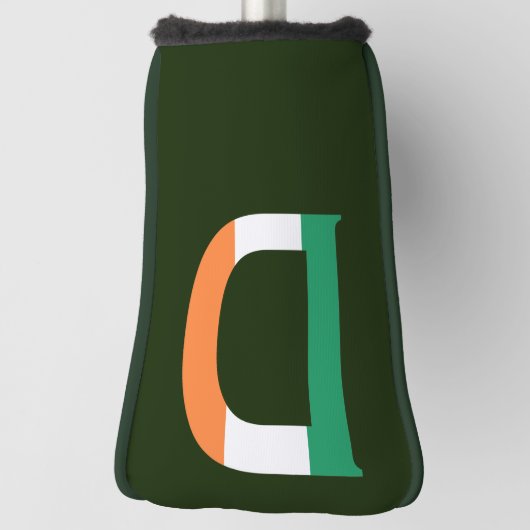 D Monogram overlay op Ierse vlag pcnt Golfheadcover (Draai 90)