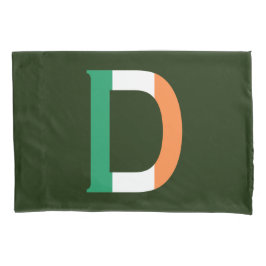 D Monogram overlay op Ierse vlag pcnt Kussensloop