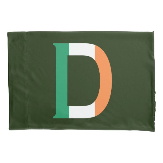 D Monogram overlay op Ierse vlag pcnt Kussensloop (Voorkant)