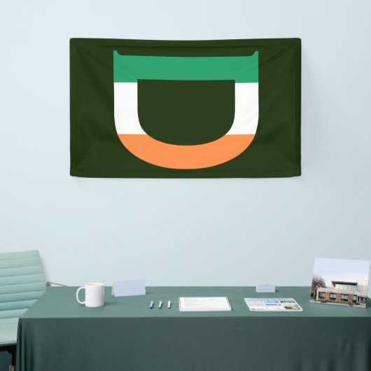 D Monogram overlay op Ierse Vlag (v) bnrcnt Spandoek (Beurs)
