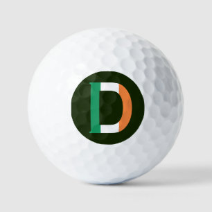 D Monogram overlay op Ierse vlag via gbcnt Golfballen