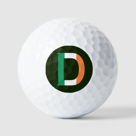 D Monogram overlay op Ierse vlag via gbcnt Golfballen (Voorkant)