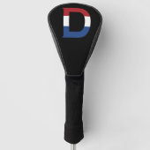 D Monogram overlay op NLD Vlag op bk dccnt Golfheadcover (Voorkant)