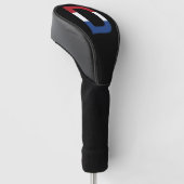 D Monogram overlay op NLD Vlag op bk dccnt Golfheadcover (Schuin)