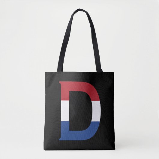 D Monogram overlay op NLD Vlag op bk stunt Tote Bag (Voorkant)