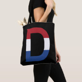 D Monogram overlay op NLD Vlag op bk stunt Tote Bag (Dichtbij)