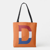 D Monogram overlay op NLD Vlag op of stunt Tote Bag (Achterkant)