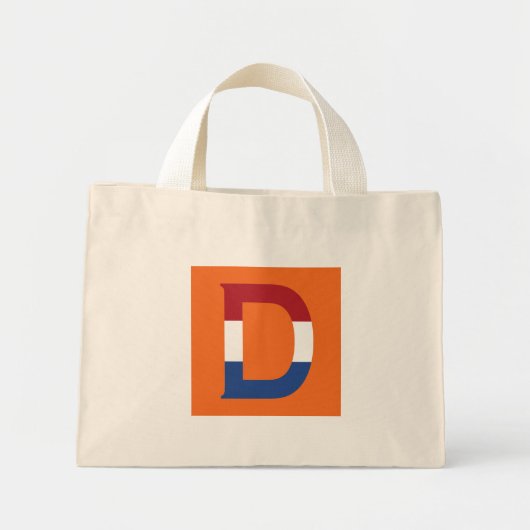 D Monogram overlay op NLD Vlag op of tct Mini Tote Bag (Voorkant)