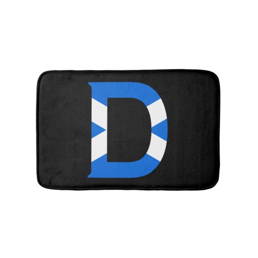 D Monogram overlay op Schotse vlag bmcnt Badmat (Voorkant)