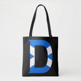 D Monogram overlay op Schotse vlag stint Tote Bag