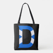 D Monogram overlay op Schotse vlag stint Tote Bag (Achterkant)