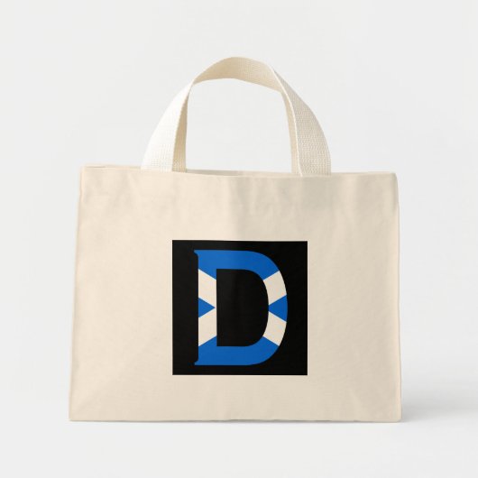 D Monogram overlay op Schotse vlag tcnt Mini Tote Bag (Voorkant)