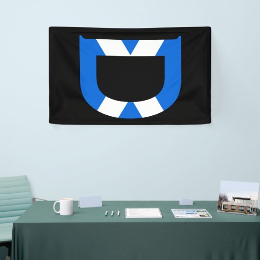 D Monogram overlay op Schotse vlag (v) brcnt Spandoek (Beurs)