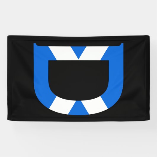 D Monogram overlay op Schotse vlag (v) brcnt Spandoek (Horizontaal)