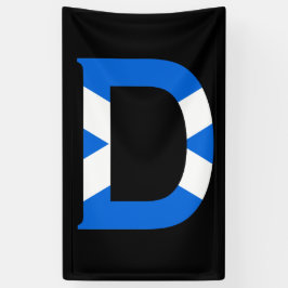 D Monogram overlay op Schotse vlag (v) brcnt Spandoek