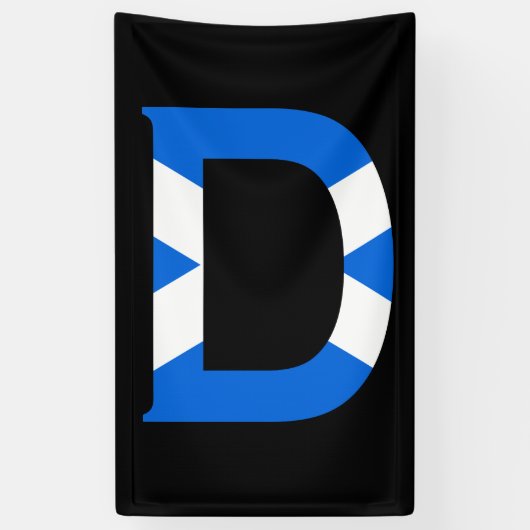 D Monogram overlay op Schotse vlag (v) brcnt Spandoek (Verticaal)
