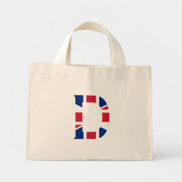 D Monogram overlay op Union Jack Flag tcnt Mini Tote Bag