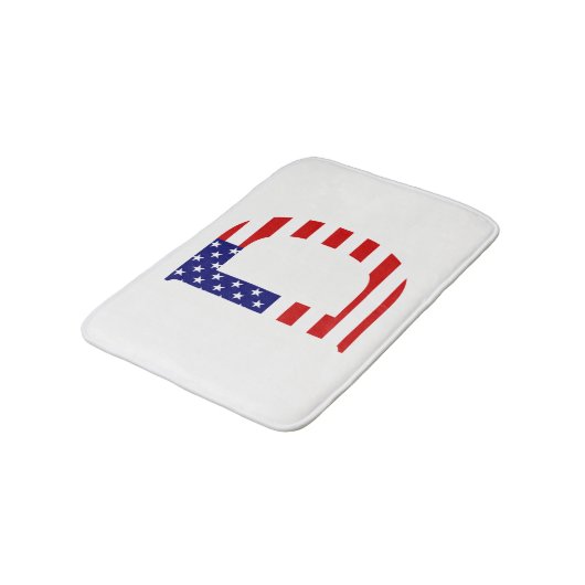 D Monogram overlay op USA Flag bmcnt Badmat (Gekanteld)