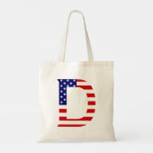 D Monogram overlay op USA Flag btcnt Tote Bag (Achterkant)