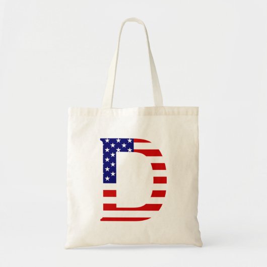 D Monogram overlay op USA Flag btcnt Tote Bag (Voorkant)