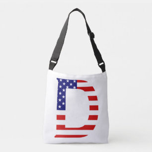 D Monogram overlay op USA Flag cbbcnt Crossbody Tas