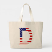 D Monogram overlay op USA Flag jtcnt Grote Tote Bag (Achterkant)