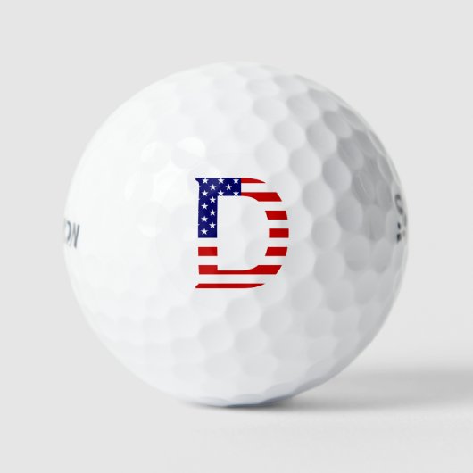 D Monogram overlay op USA Flag ssf gbcnt Golfballen (Voorkant)