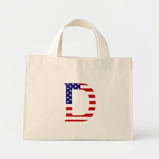 D Monogram overlay op USA Flag tcnt Mini Tote Bag (Voorkant)