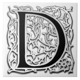 D Monogram "Silver Besque" keramische tegels Tegeltje