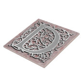 D Monogram "Silver Stone" Keramische Tegel Tegeltje (Zijkant)