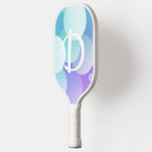 D Naam Pickleball Paddle Paarse Blue Bubble Modern (Links)