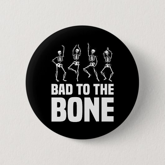 D naar het botskelet Funny Halloween Skeleton Ronde Button 5,7 Cm (Voorkant)