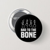 D naar het botskelet Funny Halloween Skeleton Ronde Button 5,7 Cm (Voorkant /achterkant)
