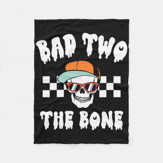D naar het botskelet Halloween Two Birthday Todd Fleece Deken (Voorkant)
