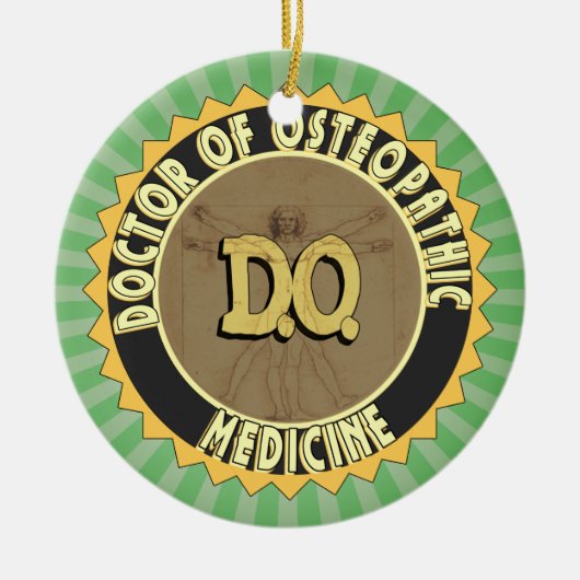D.O. BADGE vitruvian Man DOCTOR OSTEOPATHY Keramisch Ornament (Voorkant)