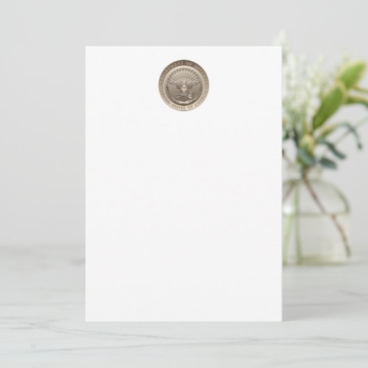 D.O.D. Government Emblem Kaart (Staand voorkant)