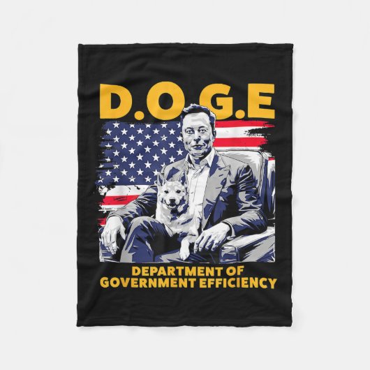 D.o.g.e Afdeling Overheids Efficiëntie _1  Fleece Deken (Voorkant)