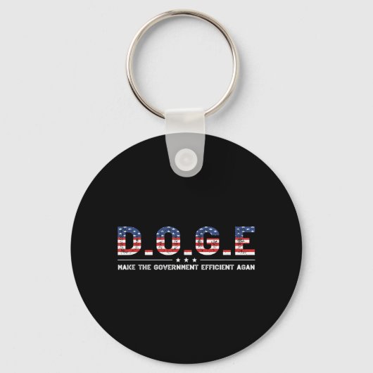 D.o.g.e. Departement voor Overheids Efficiëntie Gr Sleutelhanger (Voorkant)