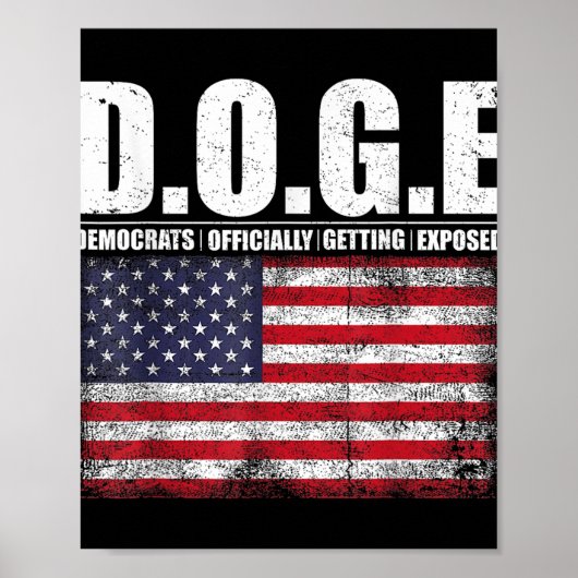 D.O.G.E Doge Department of Government Efficiency T Poster (Voorkant)