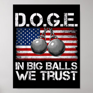 D.O.G.E. In Big We Trust Funny Trump Amerikaanse v Poster