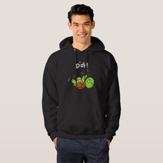 D oh cute turtle lying on your back fun hoodie (Voorkant volledig)