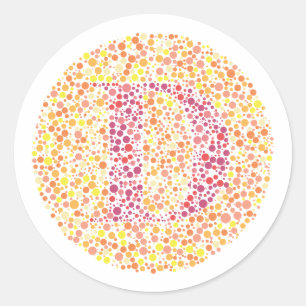 "D" oogtestbrief Ronde Sticker