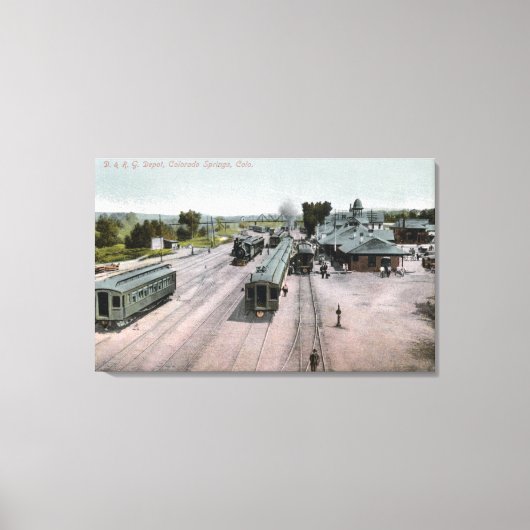 D & R G Railroad Depot Canvas Afdruk (Voorkant)