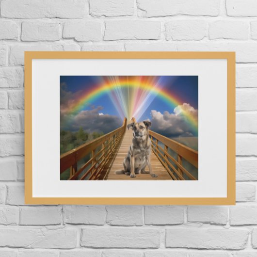 D regenboogbrug huisdier-herdenking maatwerk poster