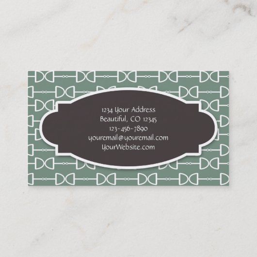 D-Ring Snaffle Horse Bit in Olijfhandel Contactkaartje (Achterkant)