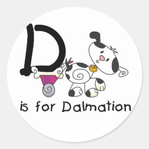 D staat voor Dalmation T-shirts en Cadeaus Ronde Sticker