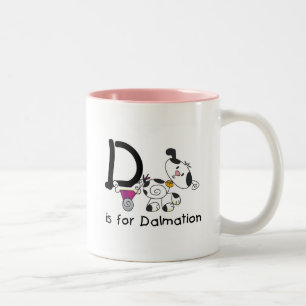 D staat voor Dalmation T-shirts en Cadeaus Tweekleurige Koffiemok