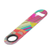 D staat voor diagonalen en curven collage speed flessenopener (Voorkant Gekanteld)